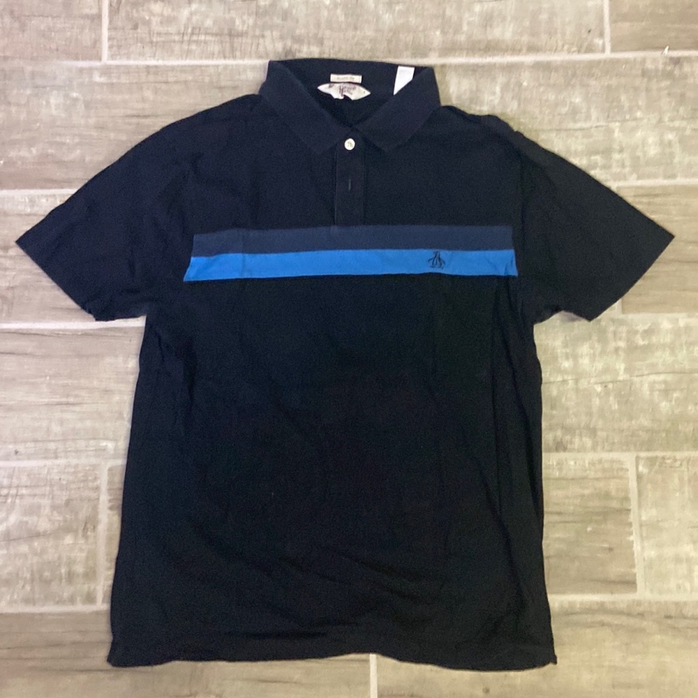 Penguin vintage polo shirt navy size large